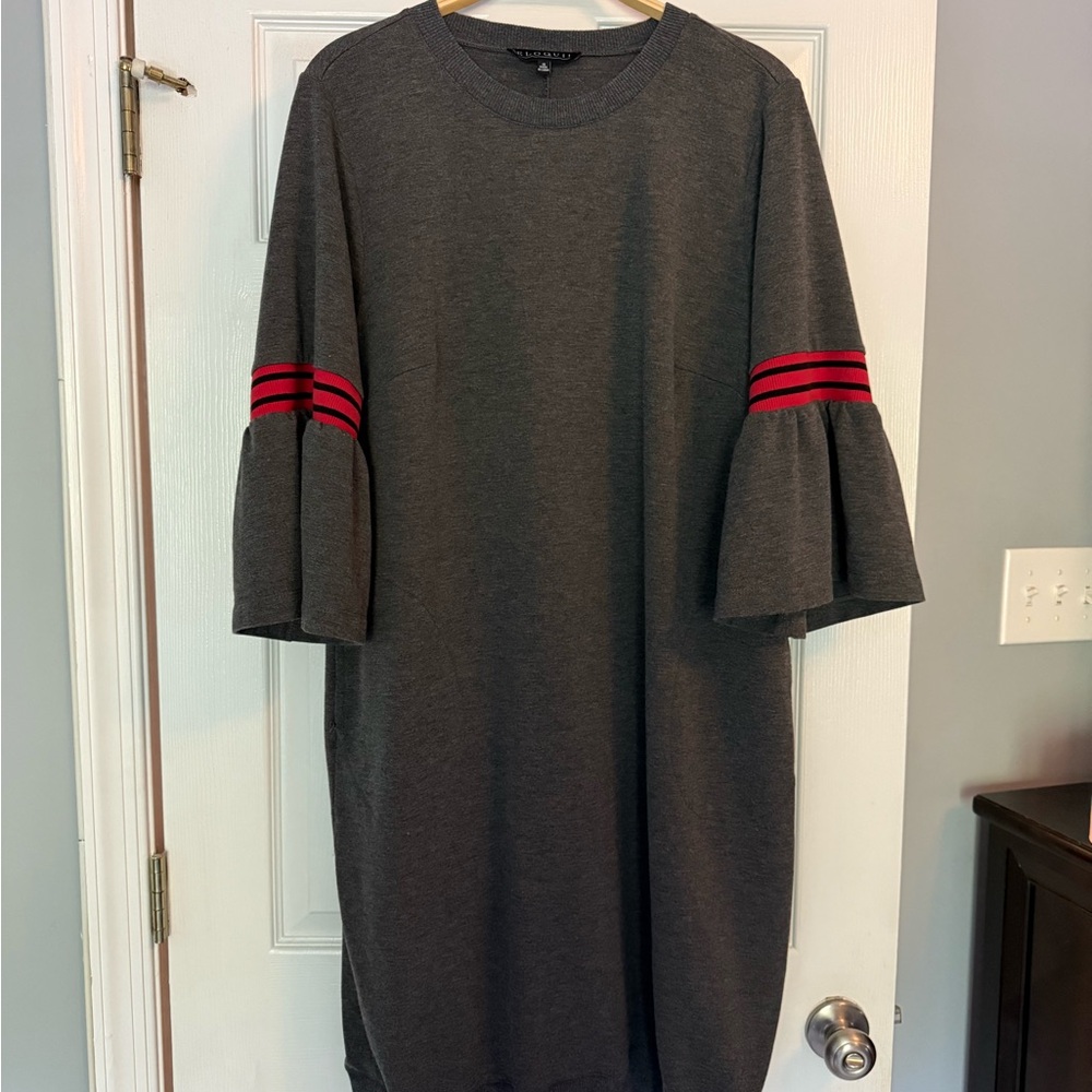 Eloquiii gray sweatshirt dress bell sleeves size 18